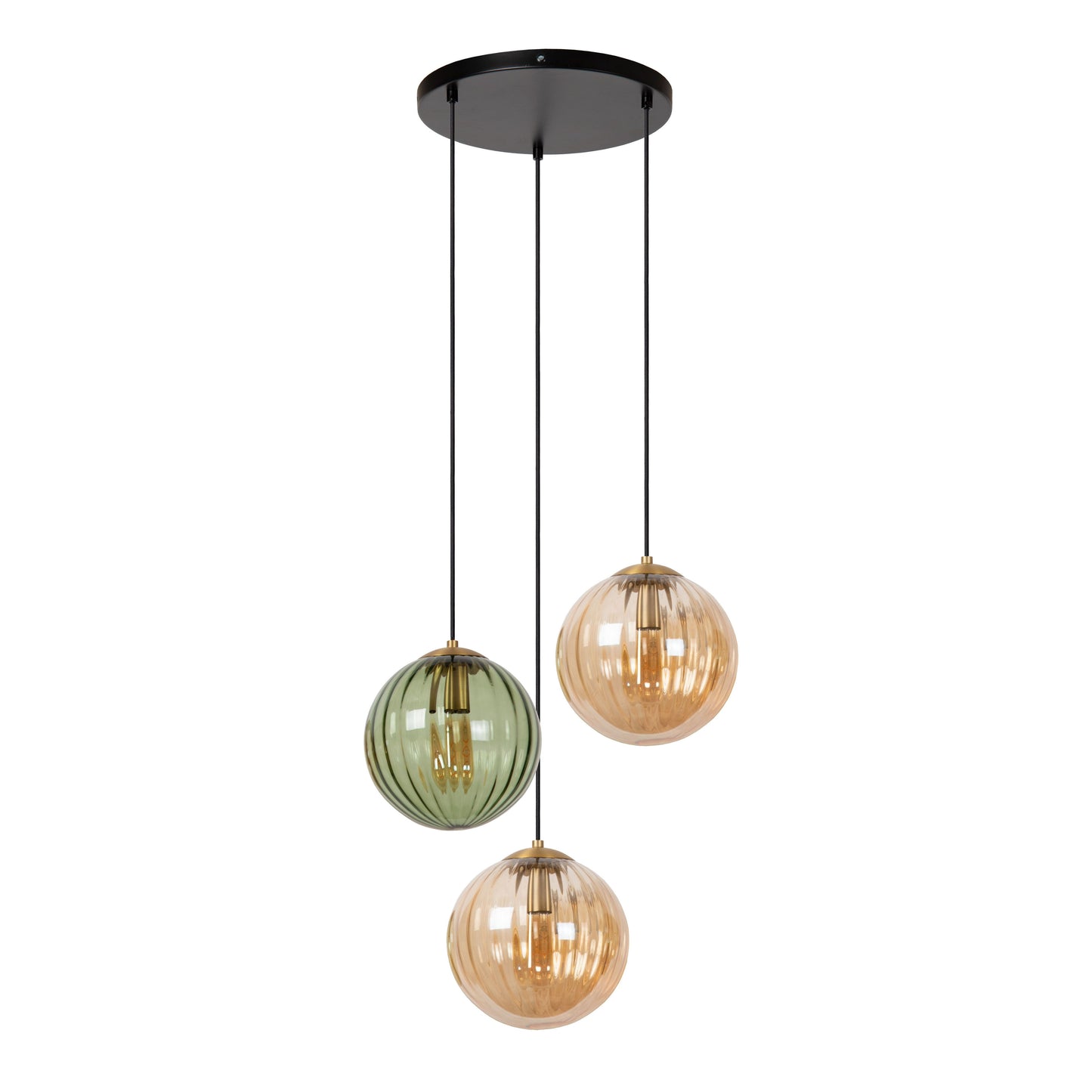 Lucide MONSARAZ - Pendant light - Ø 35 cm - 3xE27 - Green