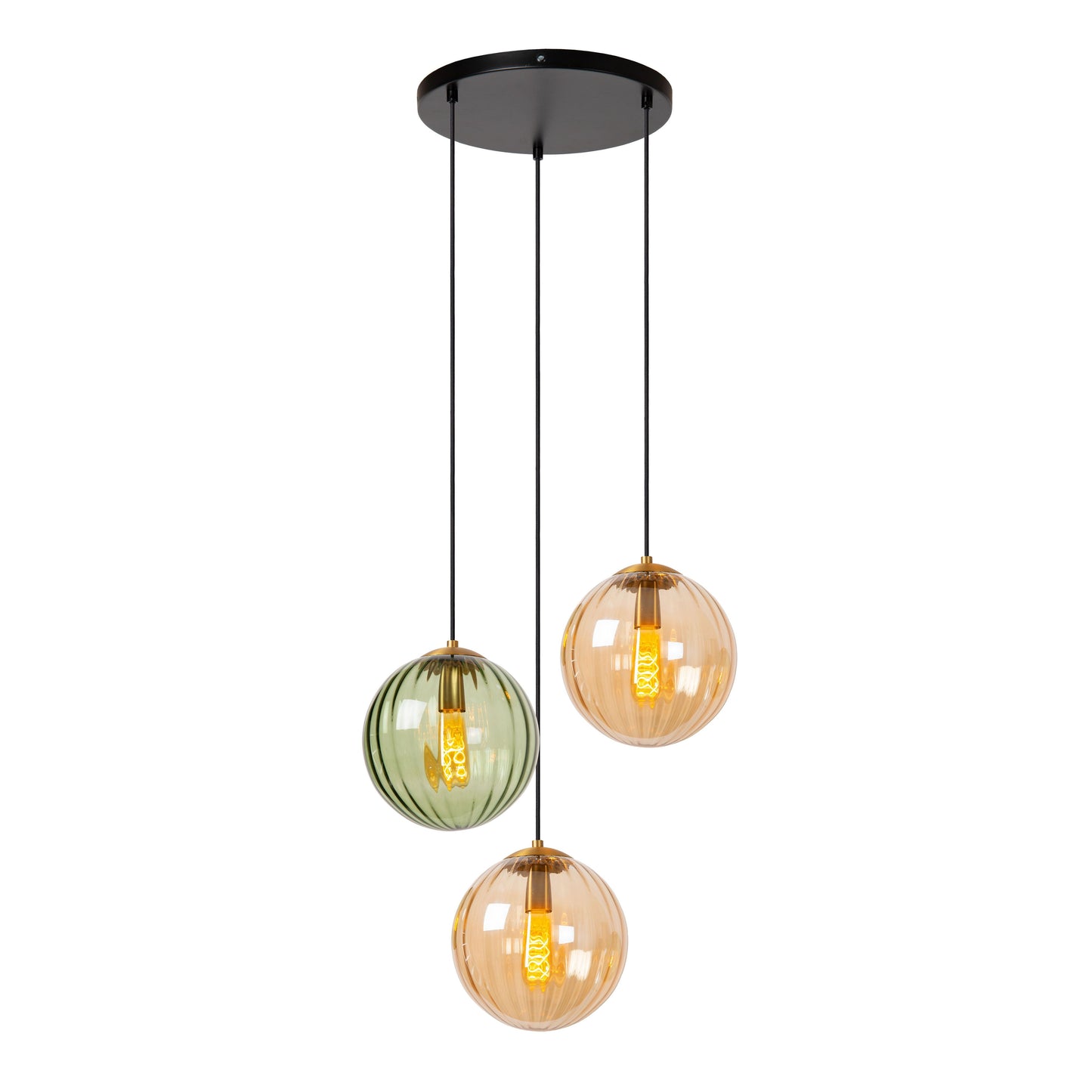 Lucide MONSARAZ - Pendant light - Ø 35 cm - 3xE27 - Green