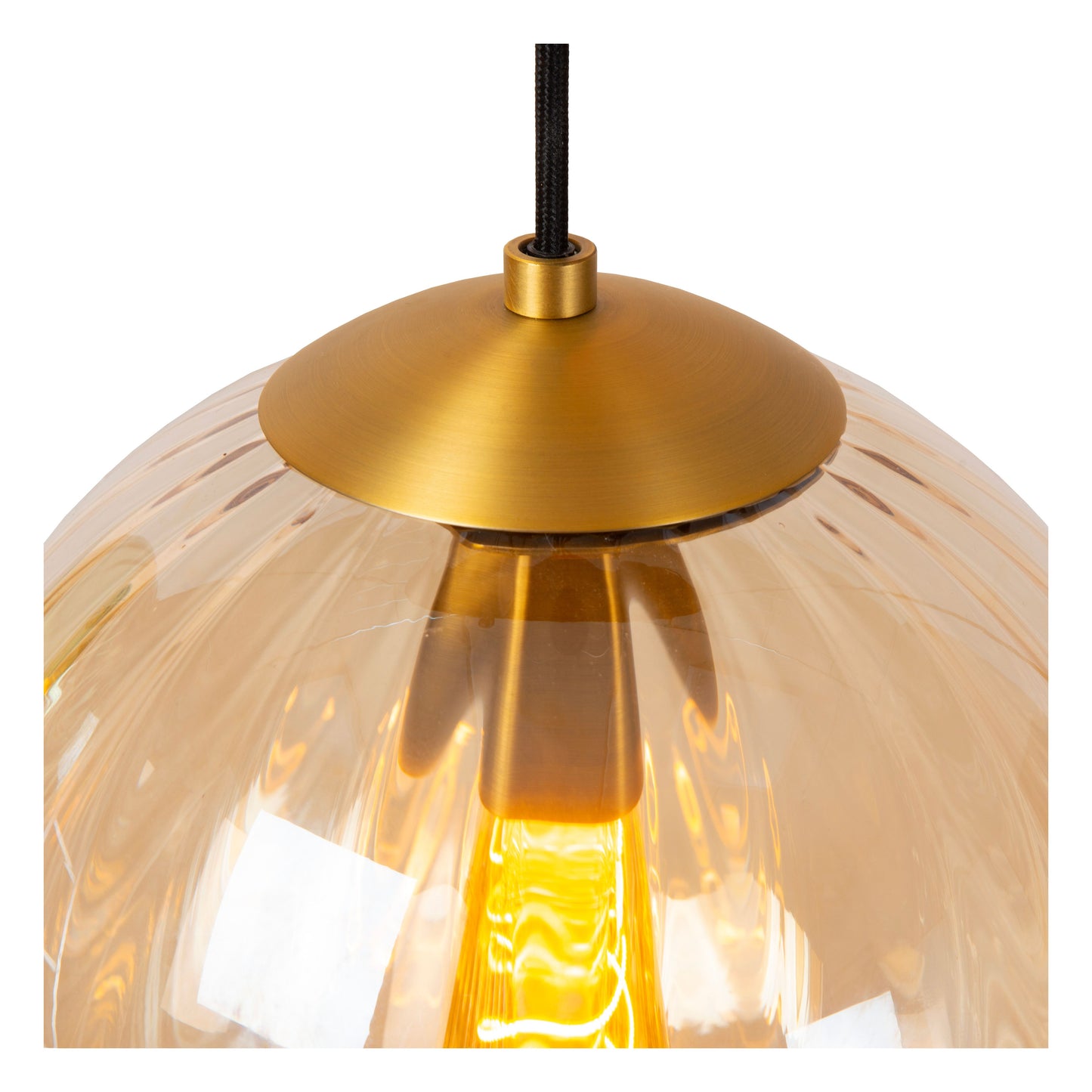 Lucide MONSARAZ - Pendant light - Ø 25 cm - 1xE27 - Amber