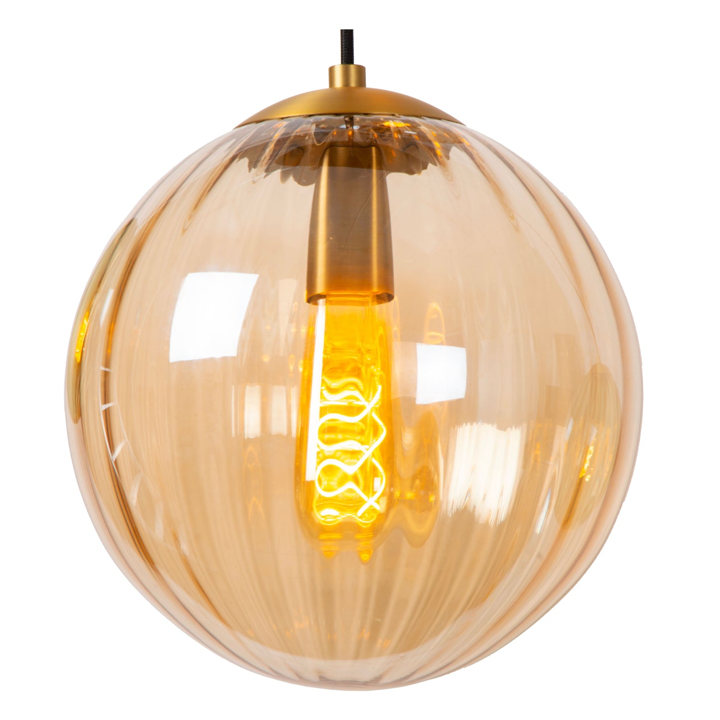 Lucide MONSARAZ - Pendant light - Ø 25 cm - 1xE27 - Amber