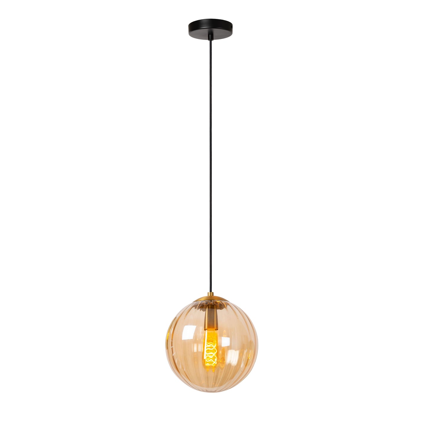 Lucide MONSARAZ - Pendant light - Ø 25 cm - 1xE27 - Amber