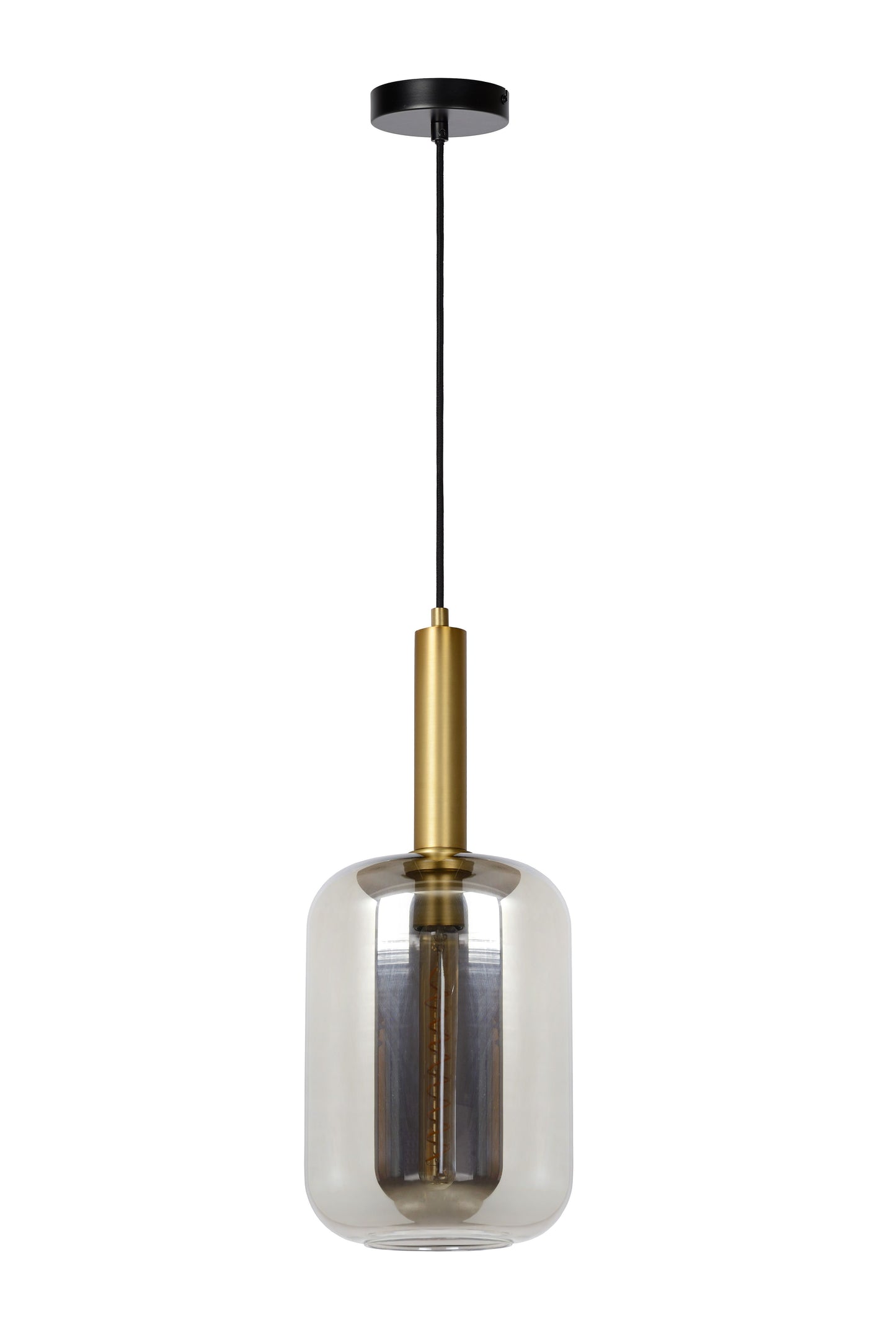 Lucide JOANET - Pendant light - Ø 22 cm - 1xE27 - Smoke Grey