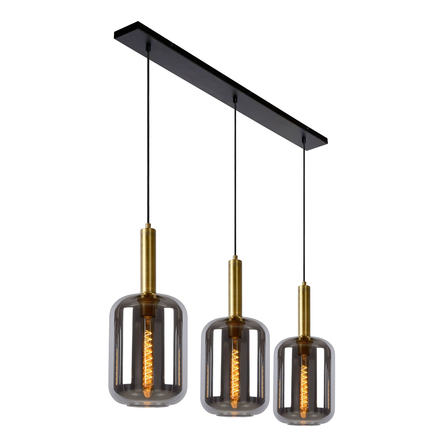 Lucide JOANET - Pendant light - 3xE27 - Smoke Grey