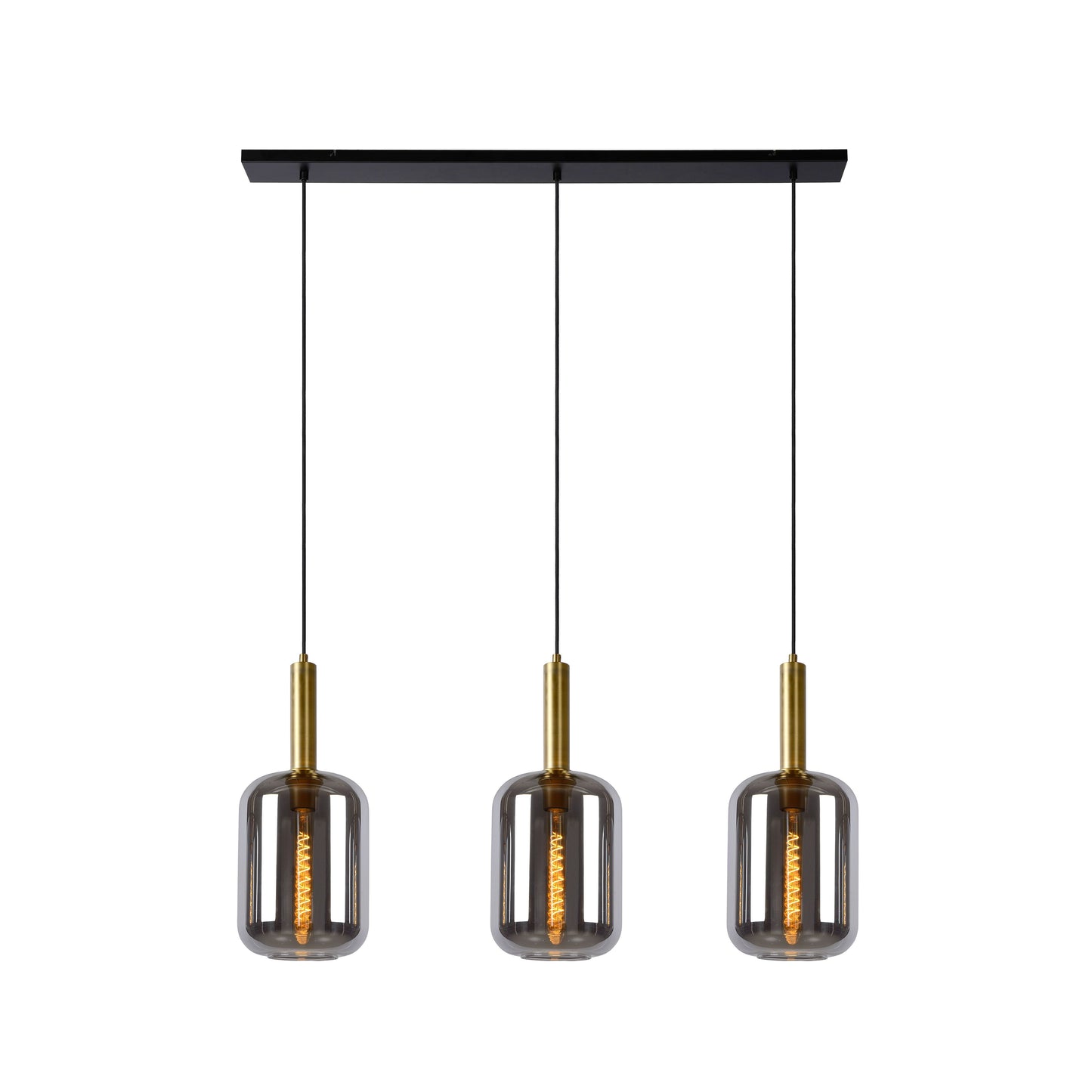 Lucide JOANET - Pendant light - 3xE27 - Smoke Grey