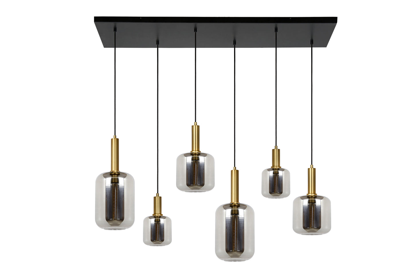 Lucide JOANET - Pendant light - 6xE27 - Smoke Grey