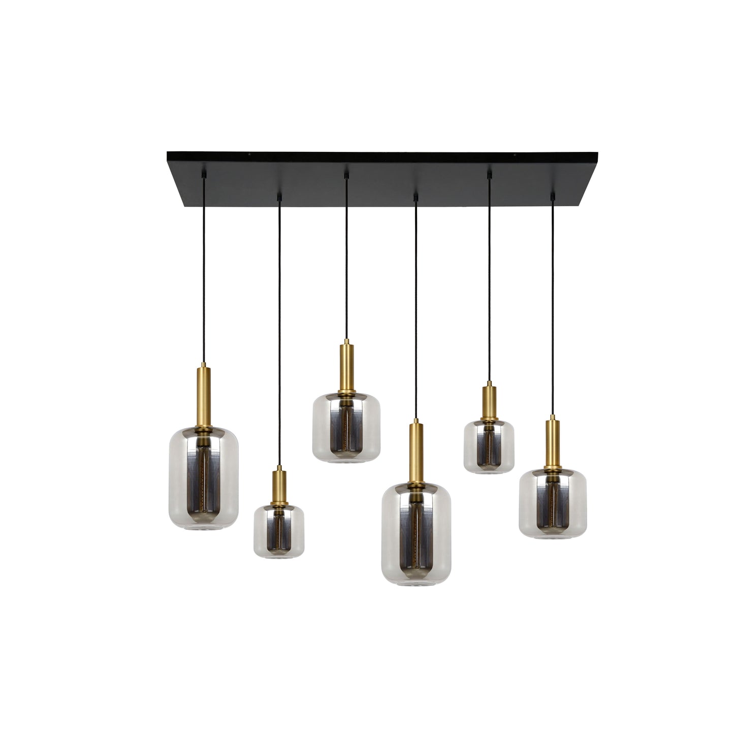 Lucide JOANET - Pendant light - 6xE27 - Smoke Grey