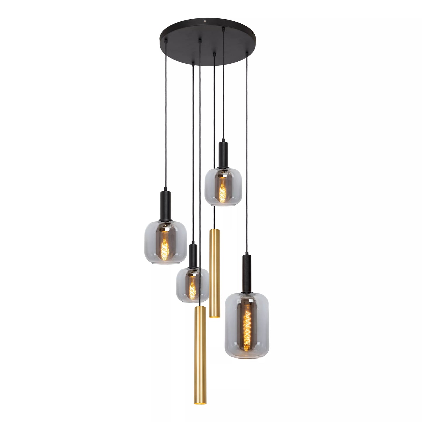 Lucide JOANET - Pendant light - Ø 65 cm - 4xE27 - Brass