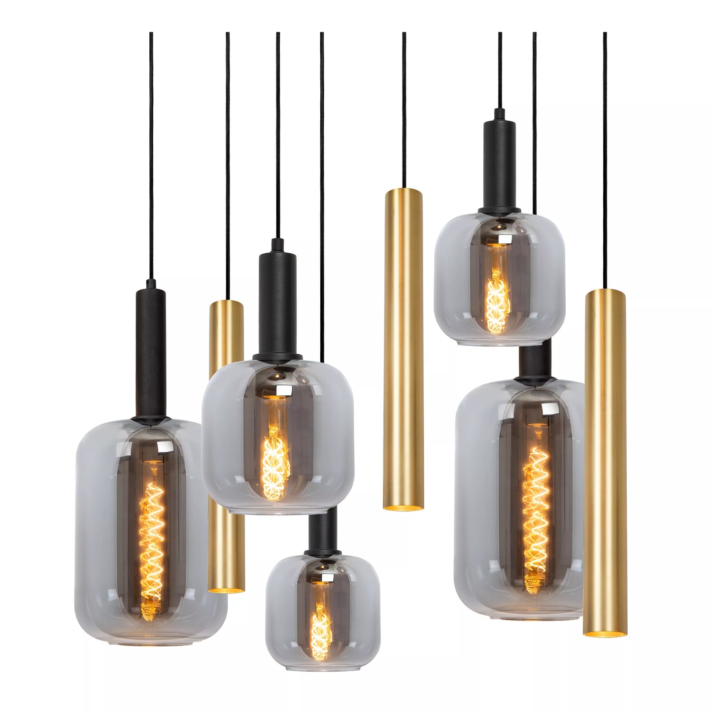 Lucide JOANET - Pendant light - 6xE27 - Brass