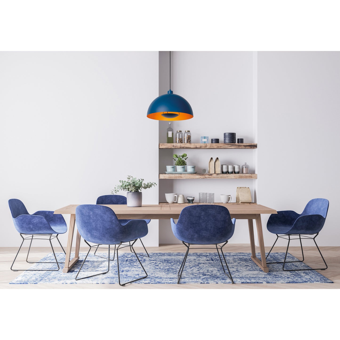 Lucide SIEMON - Pendant light - Ø 40 cm - 1xE27 - Blue