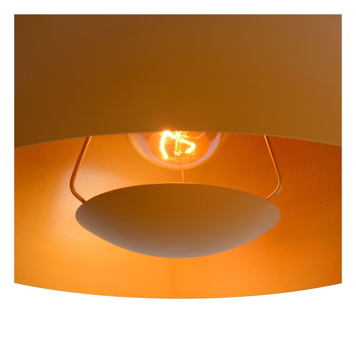 Lucide SIEMON - Pendant light - Ø 40 cm - 1xE27 - Ocher Yellow