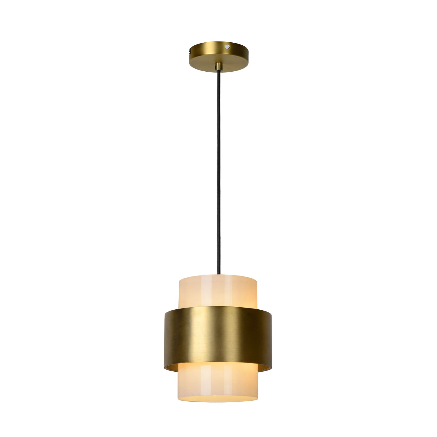 Lucide FIRMIN - Pendant light - Ø 20 cm - 1xE27 - Matt Gold / Brass