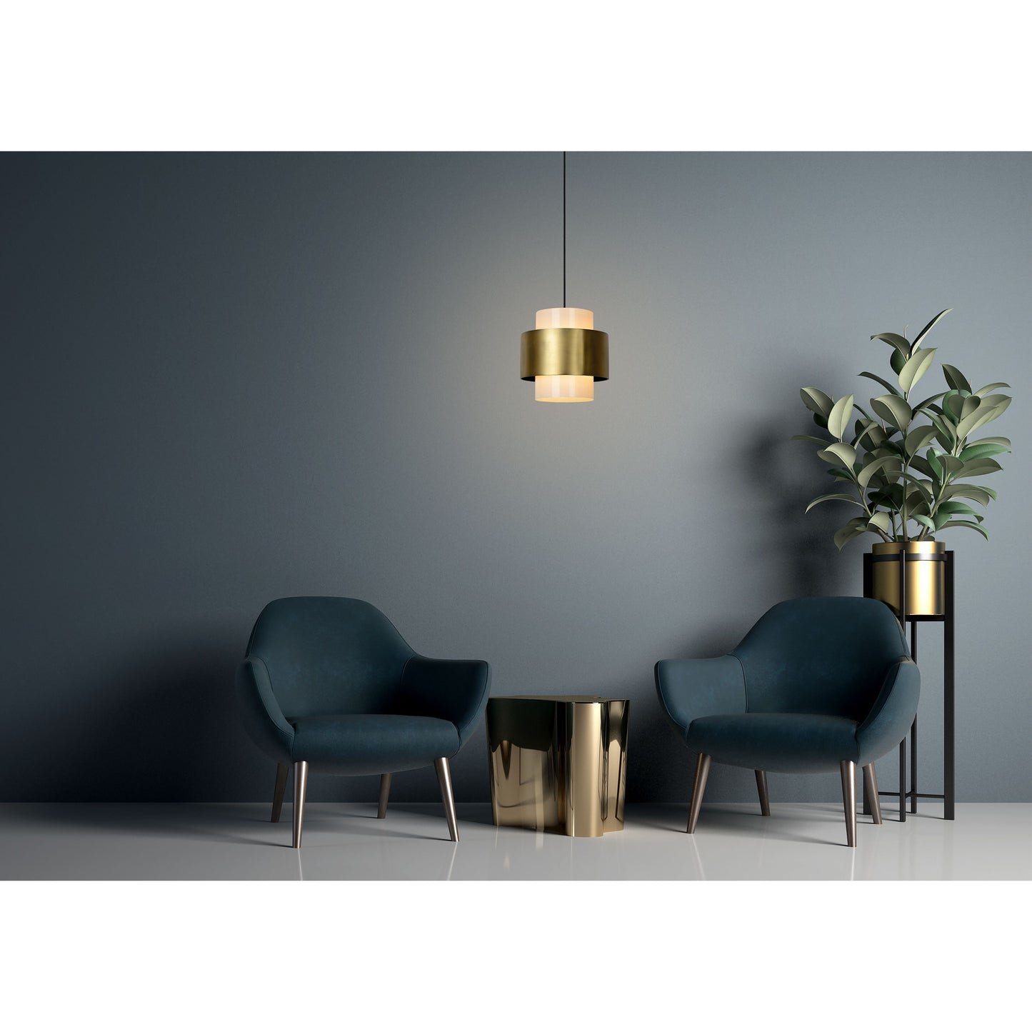 Lucide FIRMIN - Pendant light - Ø 30 cm - 1xE27 - Matt Gold / Brass