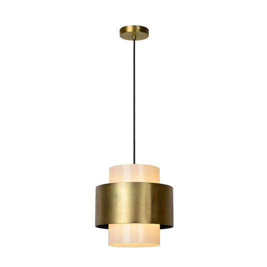 Lucide FIRMIN - Pendant light - Ø 30 cm - 1xE27 - Matt Gold / Brass