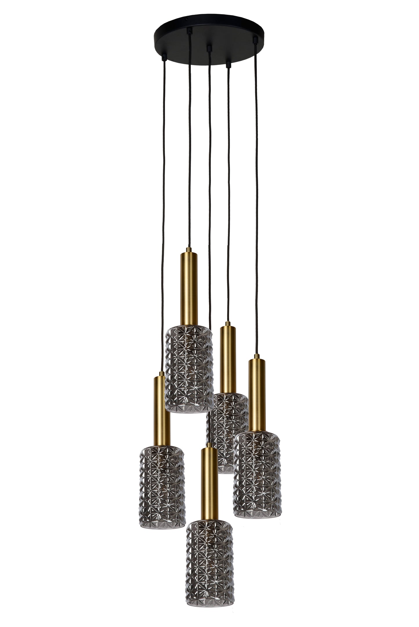 Lucide CORALIE - Pendant light - Ø 30 cm - 5xE27 - Matt Gold / Brass