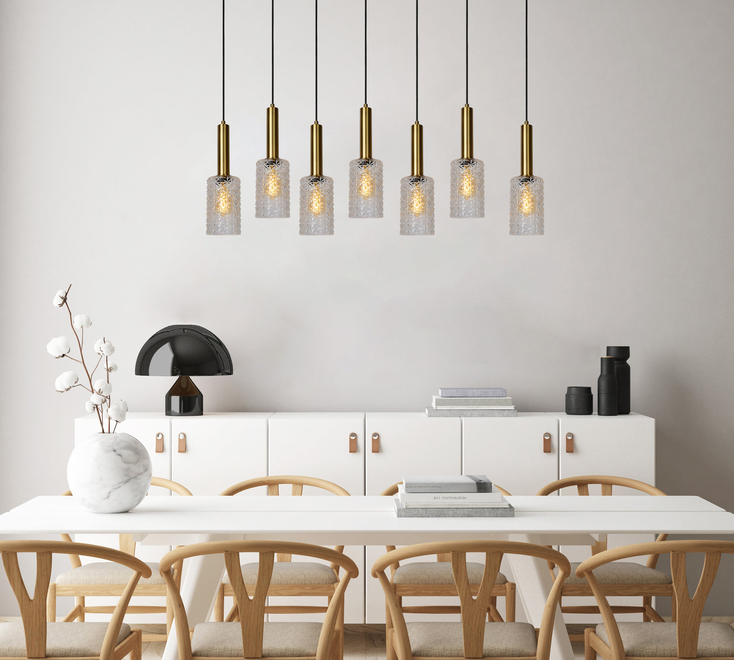 Lucide CORALIE - Pendant light - 7xE27 - Transparant