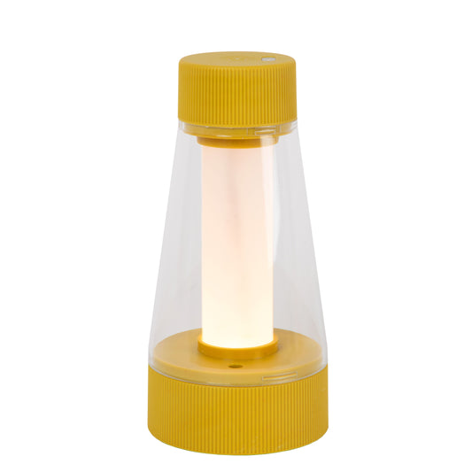 Lucide LORALI - Rechargeable Table lamp Indoor/Outdoor - Battery pack/batteries - Ø 7,7 cm - LED Dim. - IP44 - Ocher Yellow