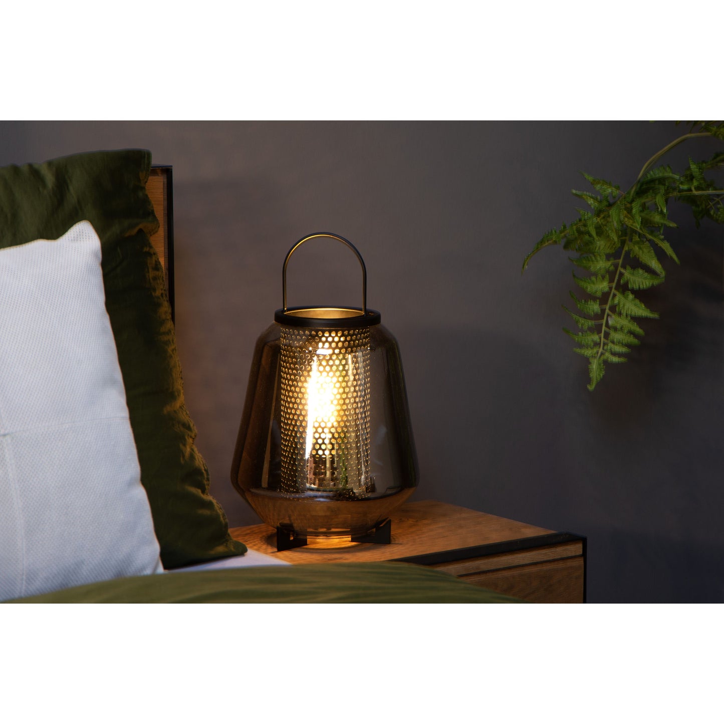 Lucide SISKA - Table lamp - 1x E27 - Smoke Grey