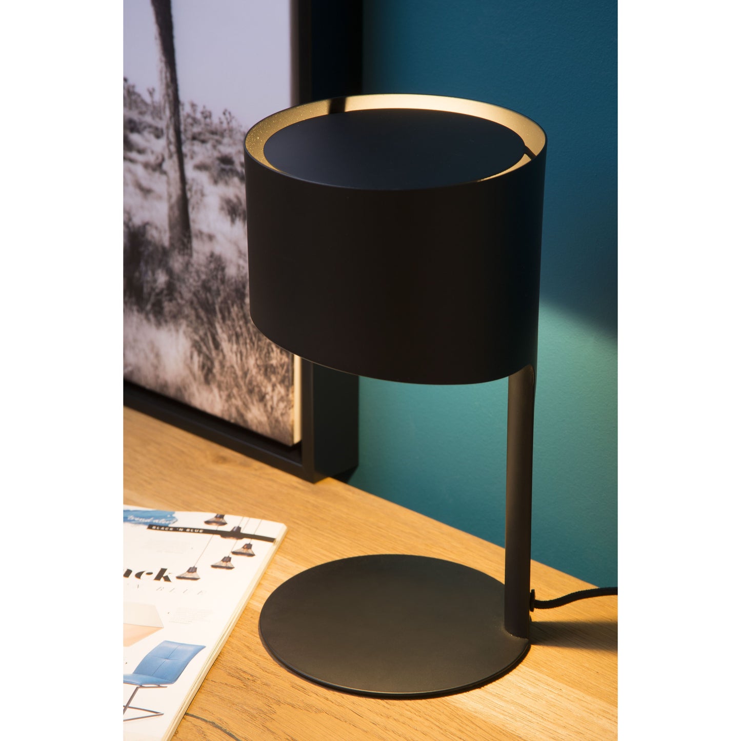 Lucide KNULLE - Table lamp - Ø 15 cm - 1xE14 - Black