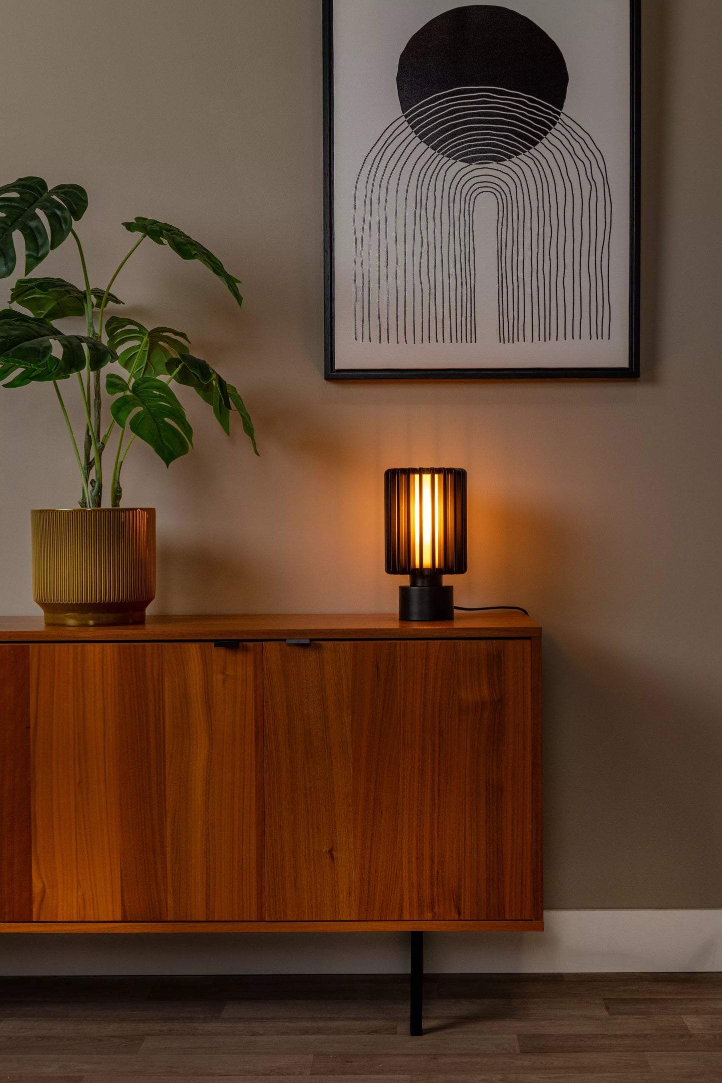 Lucide LAMBRES - Table lamp - Ø 15 cm - 1xE27 - Black
