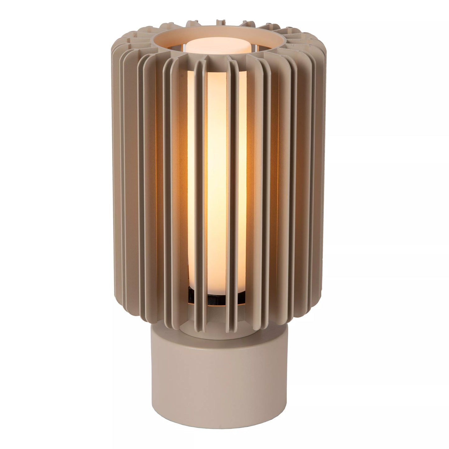 Lucide LAMBRES - Table lamp - Ø 15 cm - 1xE27 - Taupe