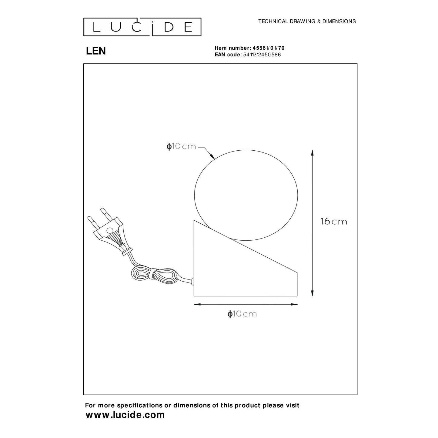 Lucide LEN - Table lamp - Ø 10 cm - 1xG9 - Wood