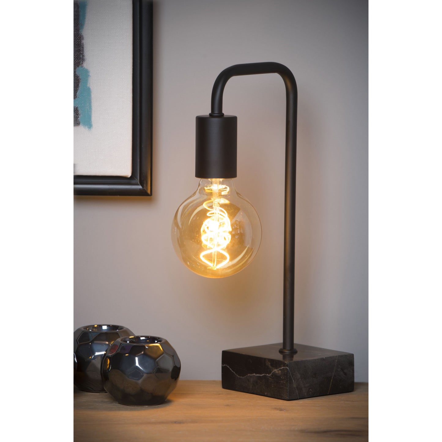 Lucide LORIN - Table lamp - 1xE27 - Black