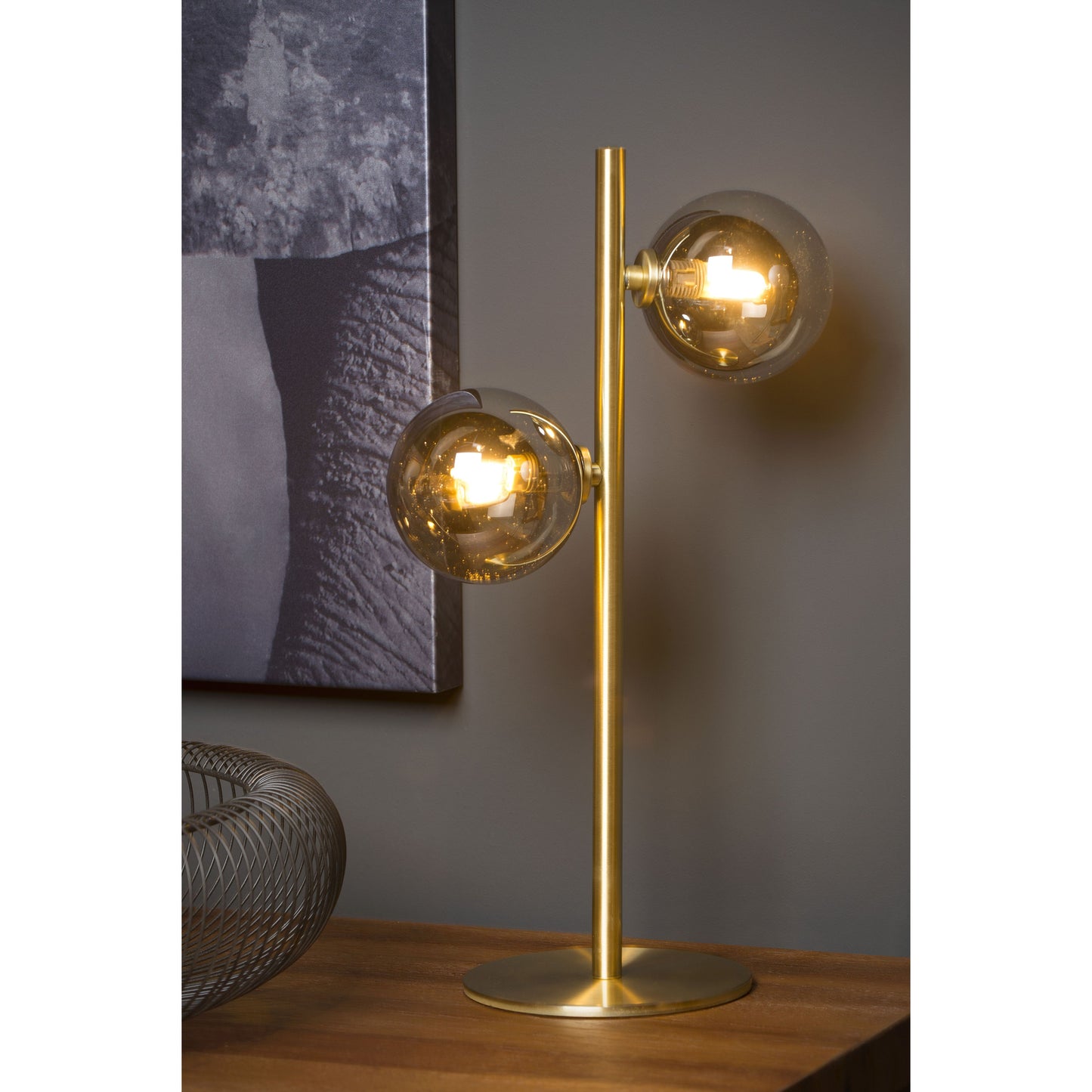 Lucide TYCHO - Table lamp - 2xG9 - Matt Gold / Brass