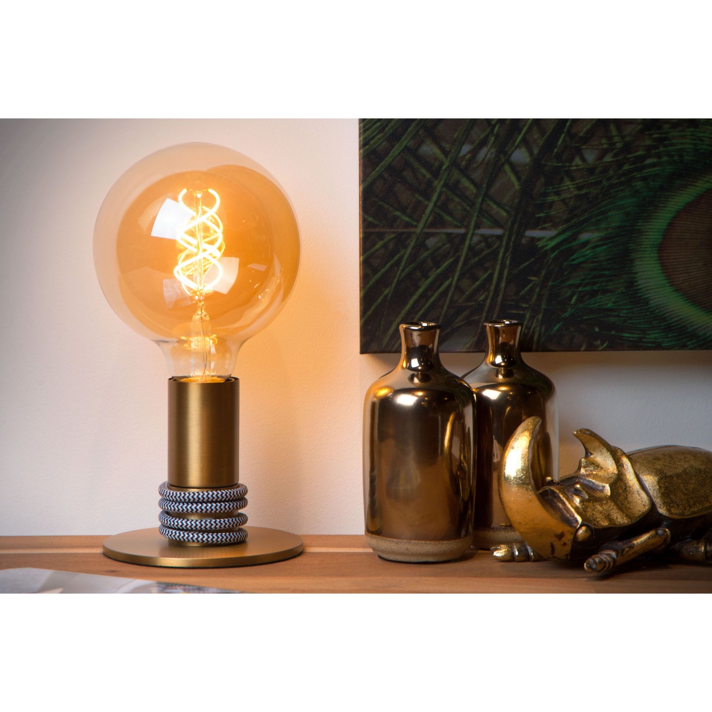 Lucide MARIT - Table lamp - 1xE27 - Matt Gold / Brass