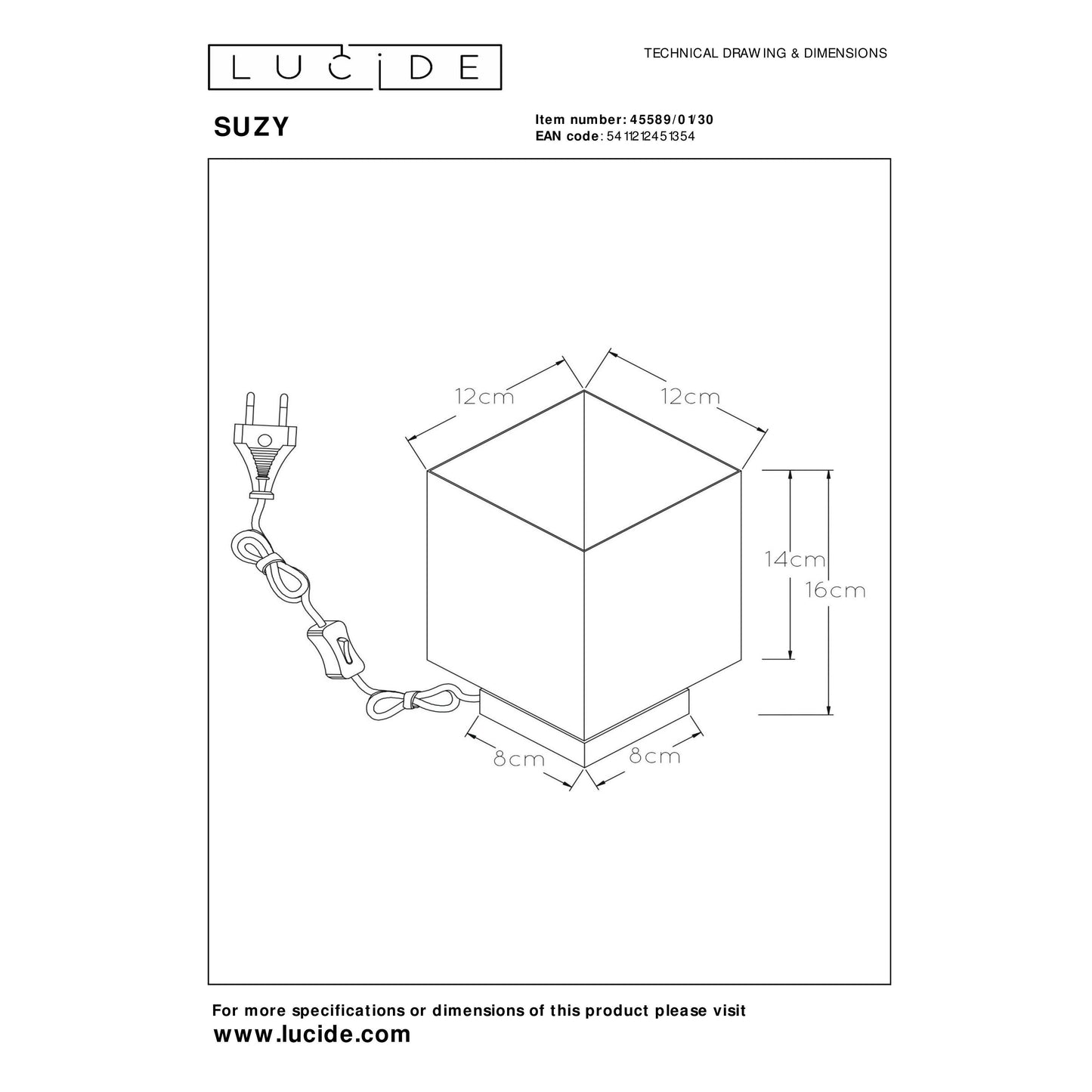 Lucide SUZY - Table lamp - 1xE14 - Black