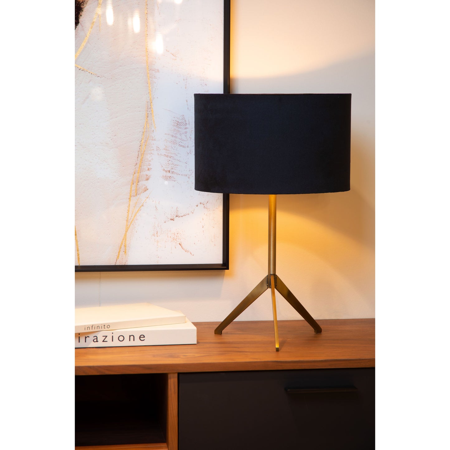 Lucide TONDO - Table lamp - Ø 30 cm - 1xE27 - Matt Gold / Brass