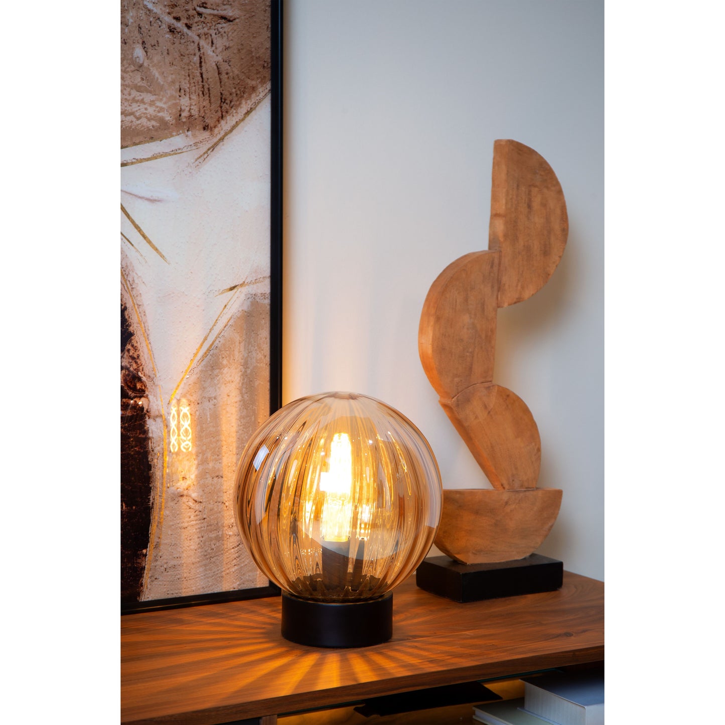 Lucide MONSARAZ - Table lamp - Ø 25 cm - 1xE27 - Amber