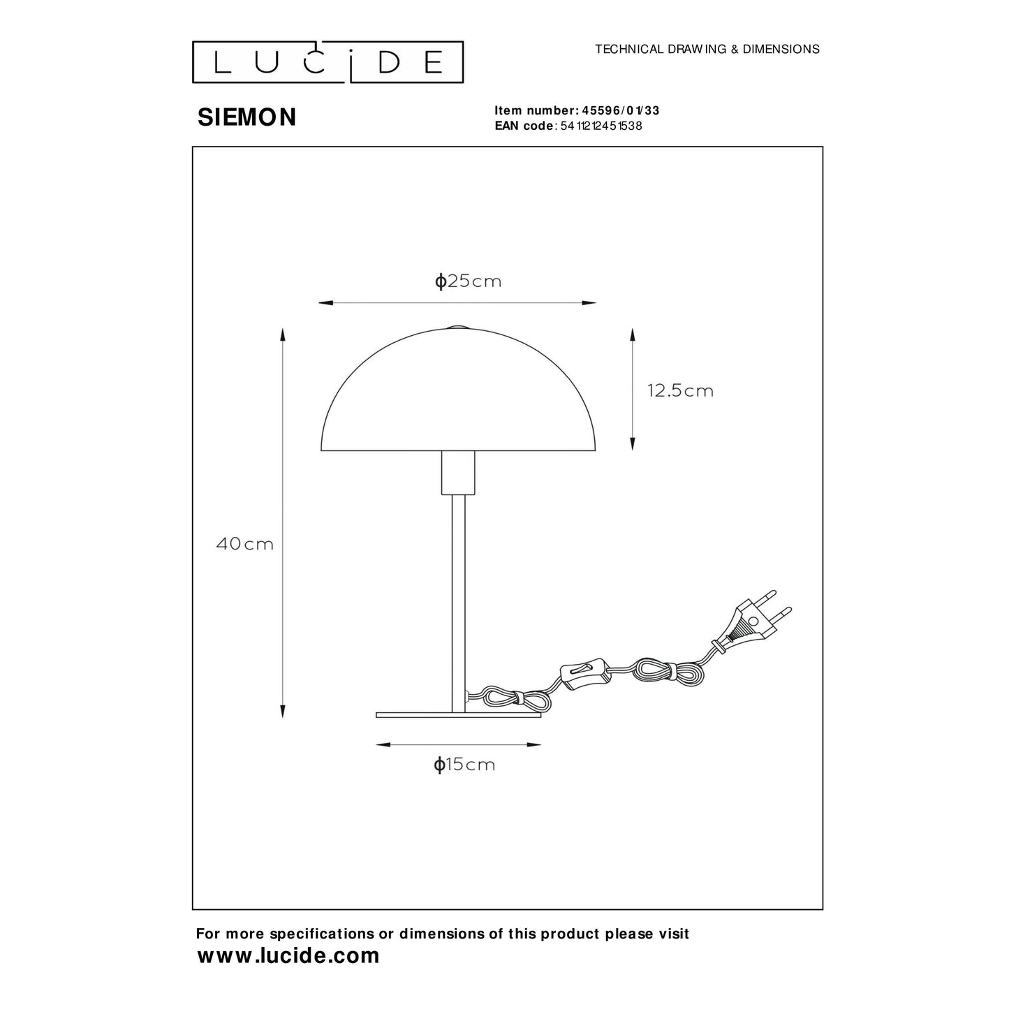 Lucide SIEMON - Table lamp - Ø 25 cm - 1xE14 - Green