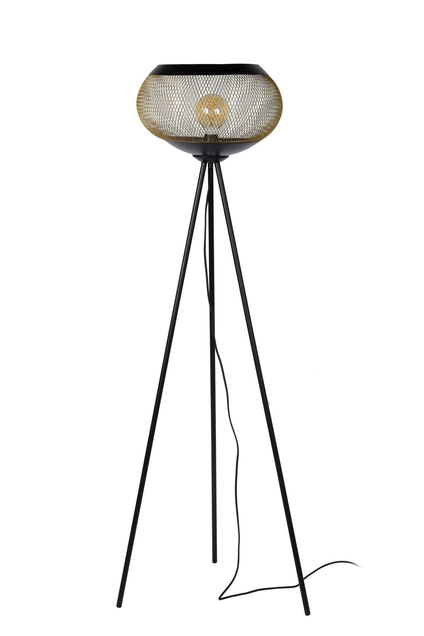 Lucide LUCAS - Floor lamp - Ø 40 cm - 1xE27 - Matt Gold / Brass