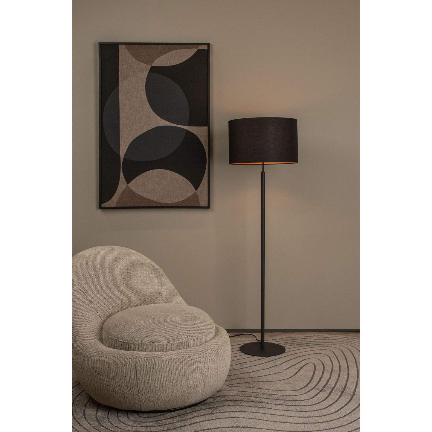 Lucide MAYA - Floor lamp - Ø 45 cm - 1xE27 - Black