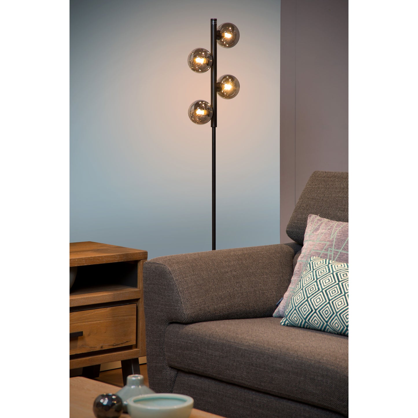 Lucide TYCHO - Floor lamp - 4xG9 - Black