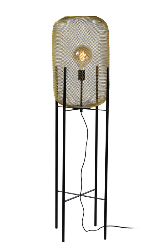 Lucide MESH - Floor lamp - Ø 35 cm - 1xE27 - Matt Gold / Brass