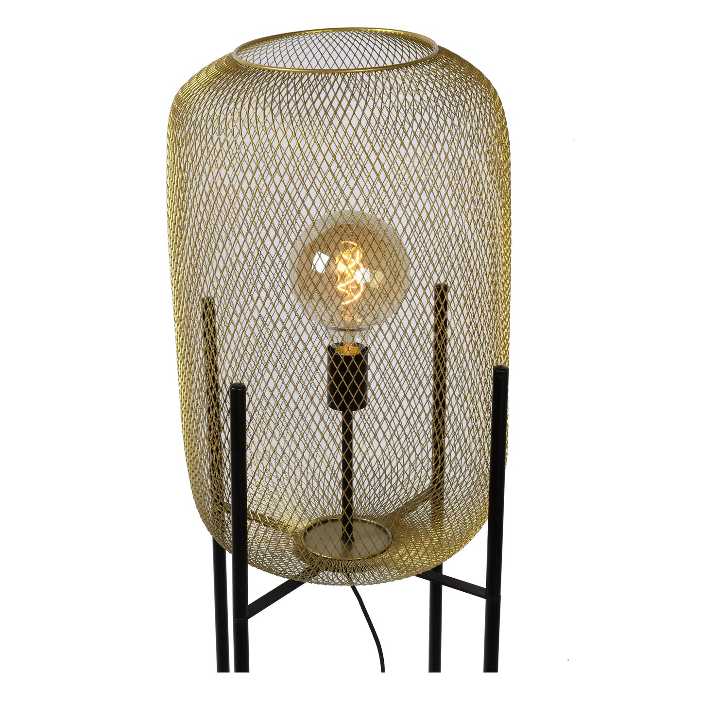 Lucide MESH - Floor lamp - Ø 35 cm - 1xE27 - Matt Gold / Brass