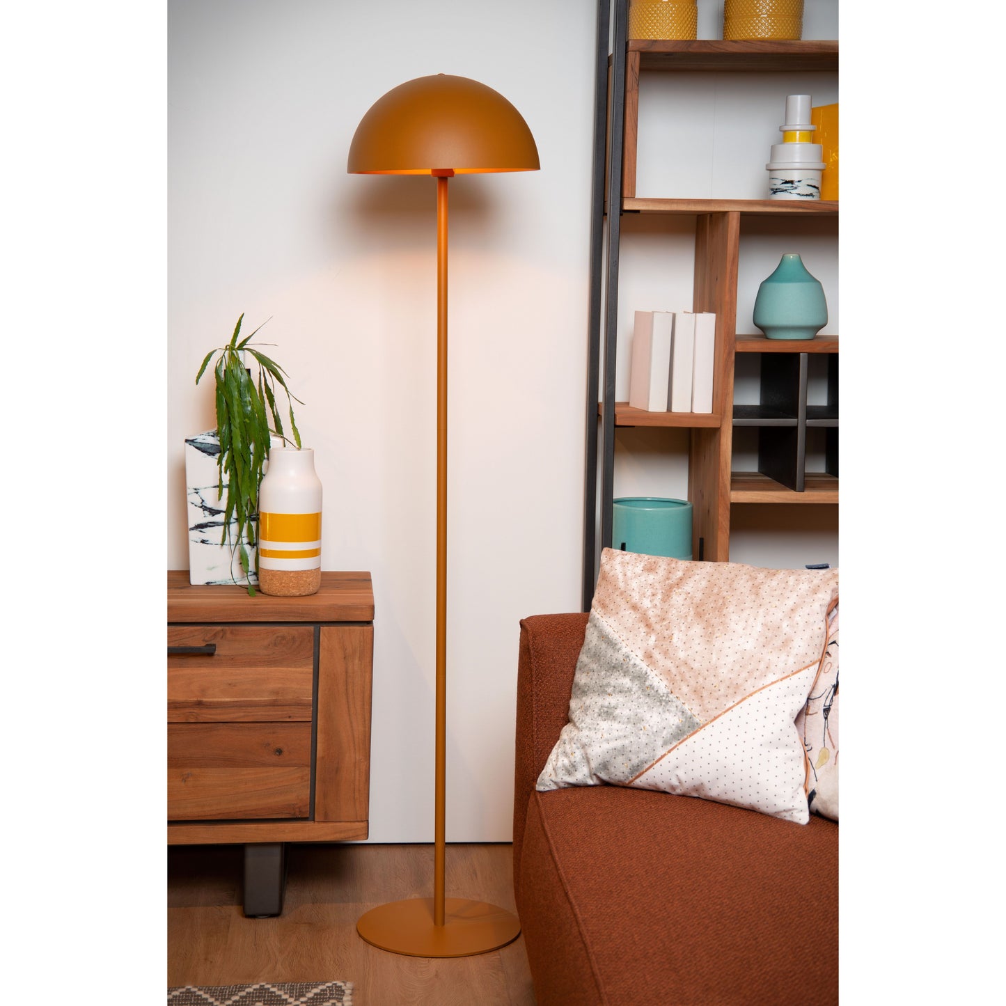 Lucide SIEMON - Floor lamp - Ø 35 cm - 1xE27 - Ocher Yellow