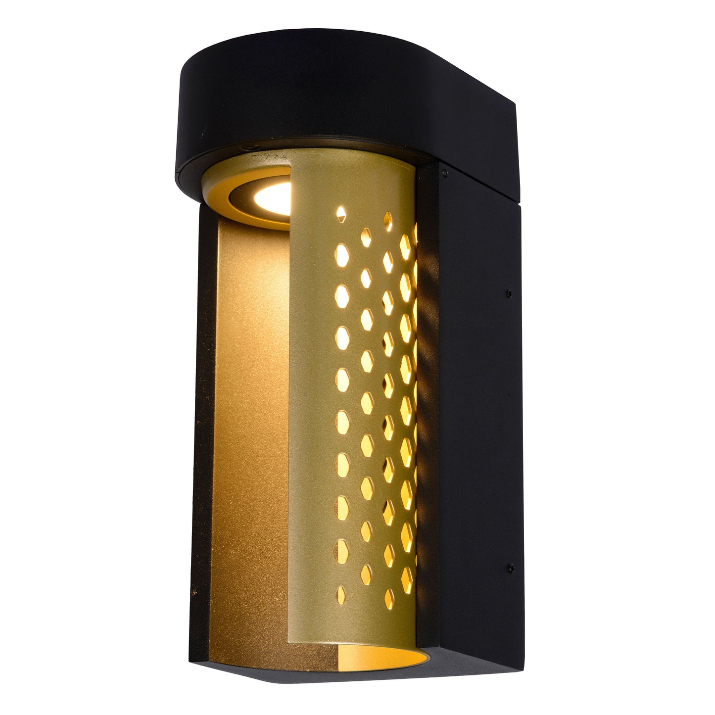 Lucide KIRAN - Wall light Indoor/Outdoor - LED - 1x10W 2700K - IP65 - Matt Gold / Brass