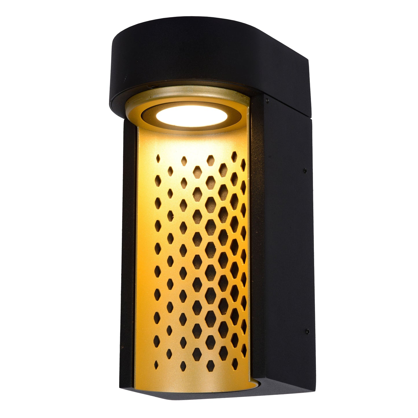 Lucide KIRAN - Wall light Indoor/Outdoor - LED - 1x10W 2700K - IP65 - Matt Gold / Brass