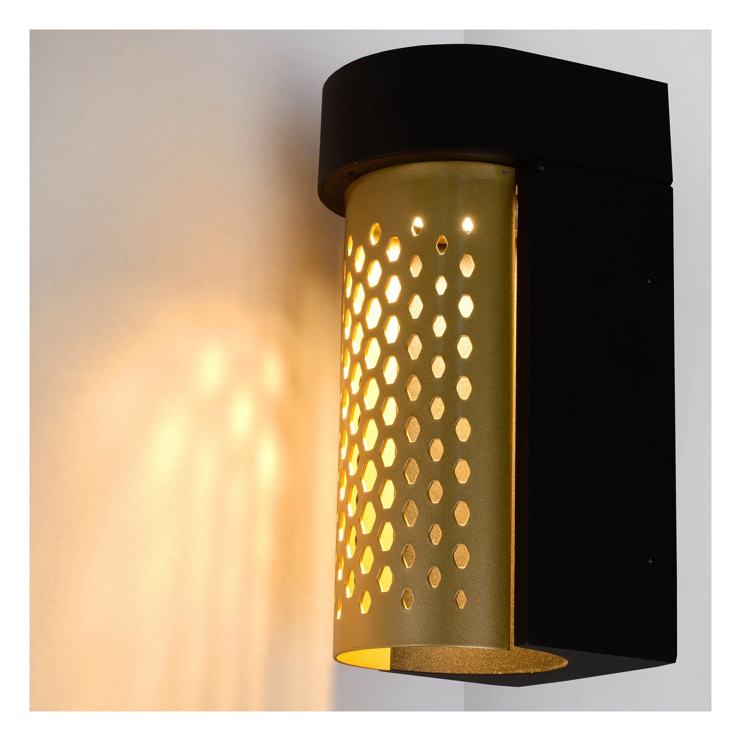 Lucide KIRAN - Wall light Indoor/Outdoor - LED - 1x10W 2700K - IP65 - Matt Gold / Brass