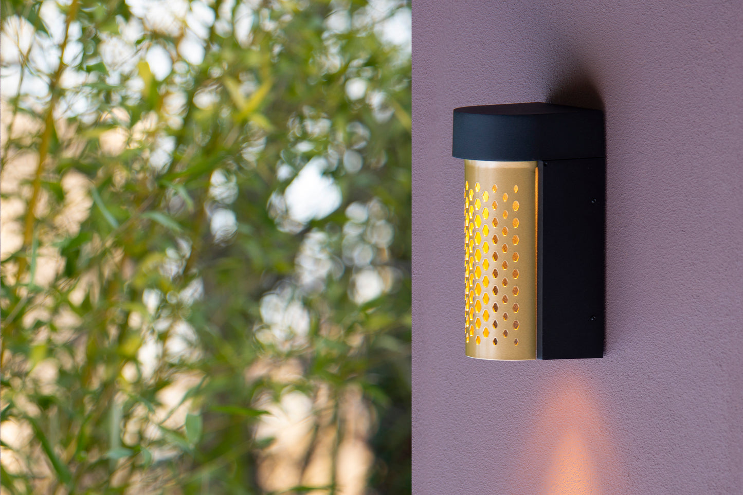 Lucide KIRAN - Wall light Indoor/Outdoor - LED - 1x10W 2700K - IP65 - Matt Gold / Brass