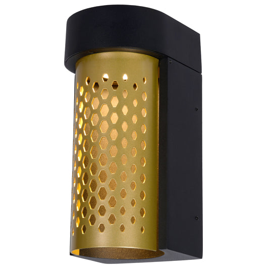 Lucide KIRAN - Wall light Indoor/Outdoor - LED - 1x10W 2700K - IP65 - Matt Gold / Brass