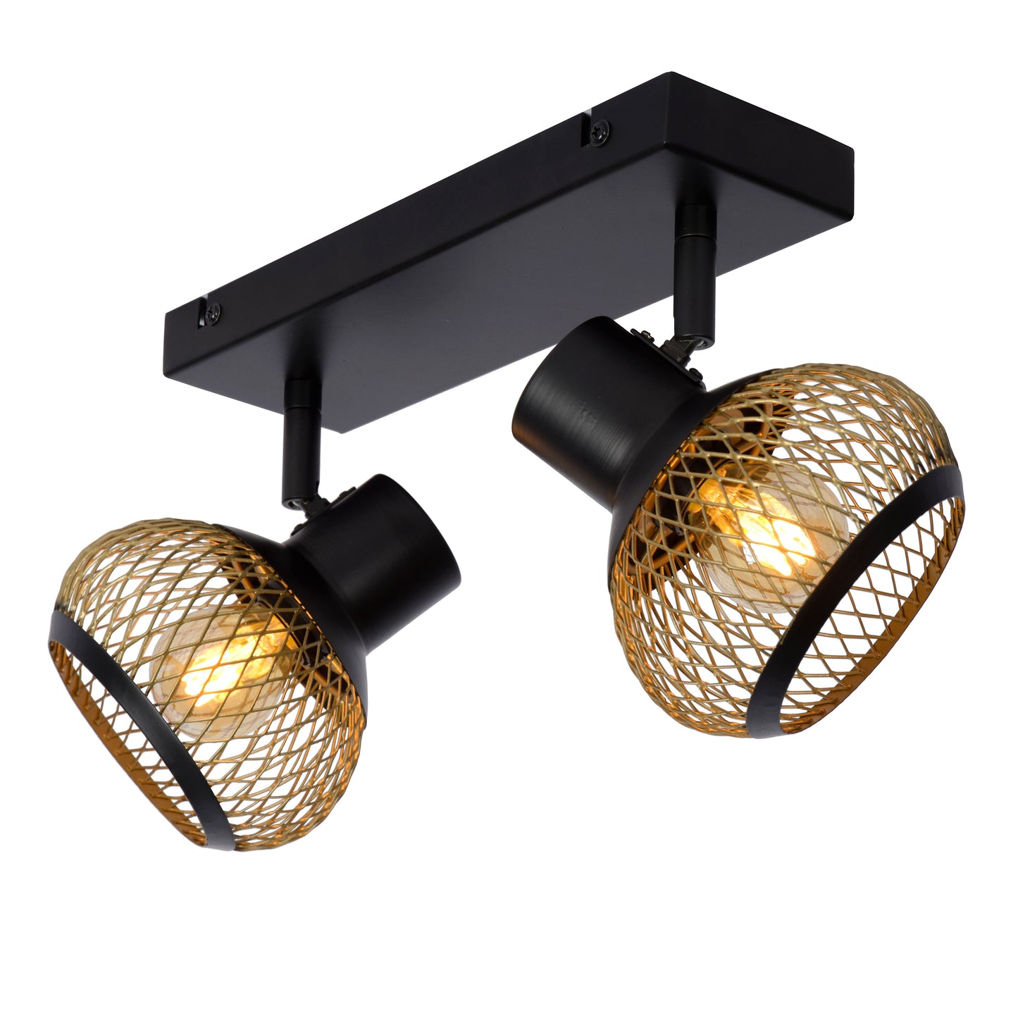 Lucide LUCAS - Ceiling spotlight - 2xE14 - Matt Gold / Brass