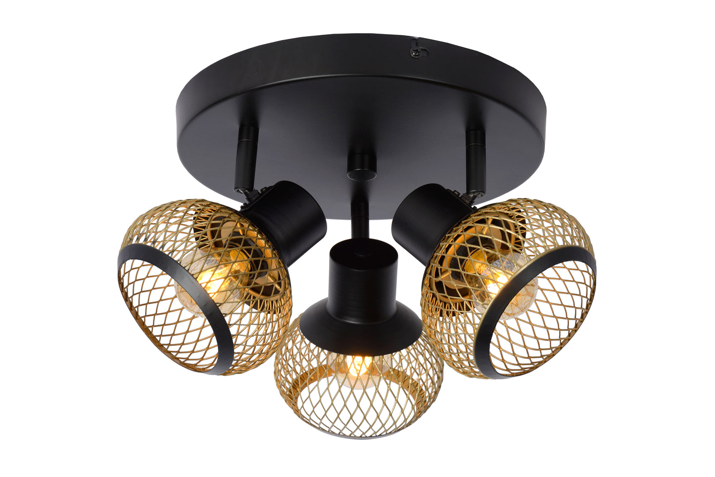 Lucide LUCAS - Ceiling spotlight - 3xE14 - Matt Gold / Brass