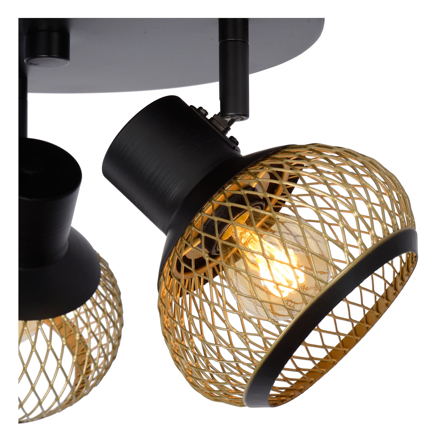 Lucide LUCAS - Ceiling spotlight - 3xE14 - Matt Gold / Brass