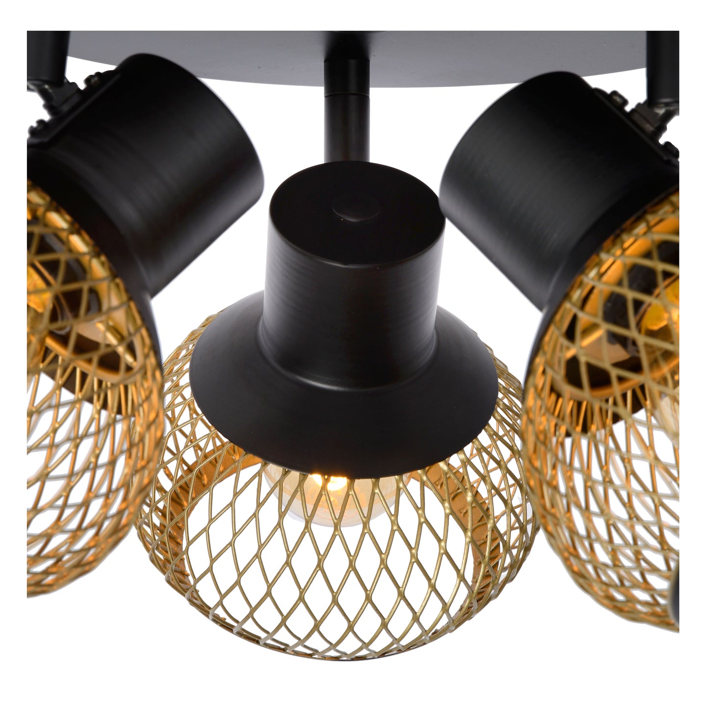 Lucide LUCAS - Ceiling spotlight - 3xE14 - Matt Gold / Brass