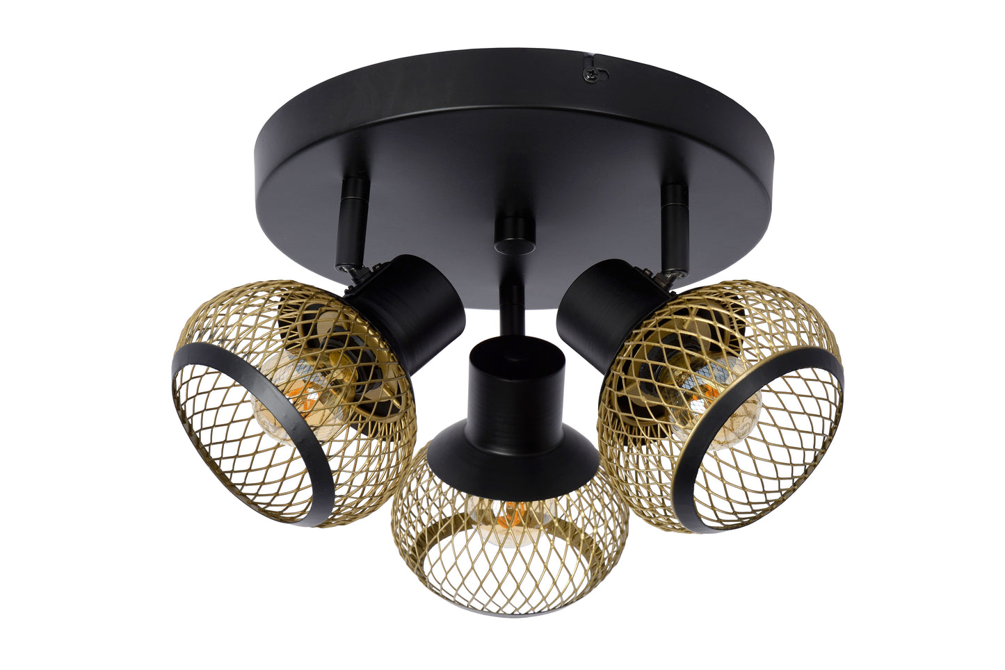 Lucide LUCAS - Ceiling spotlight - 3xE14 - Matt Gold / Brass