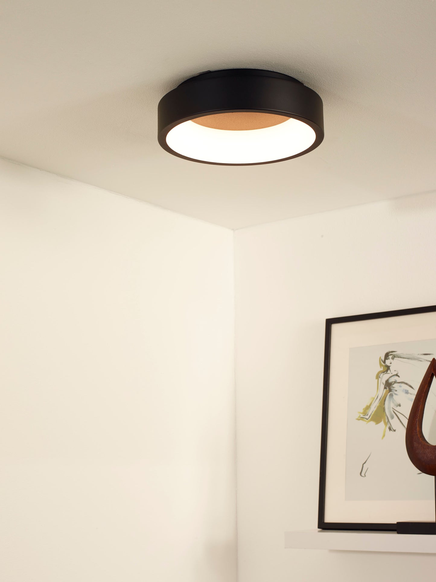 Lucide TALOWE LED - Flush ceiling light - Ø 30 cm - LED Dim. - 1x20W 3000K - Black