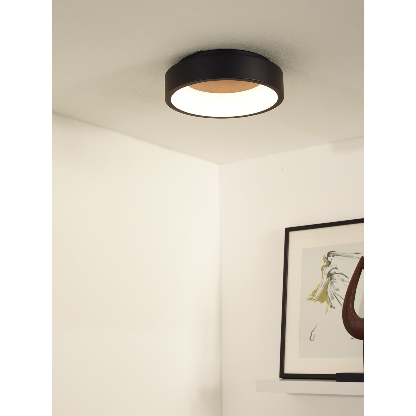 Lucide TALOWE LED - Flush ceiling light - Ø 30 cm - LED Dim. - 1x20W 3000K - Black